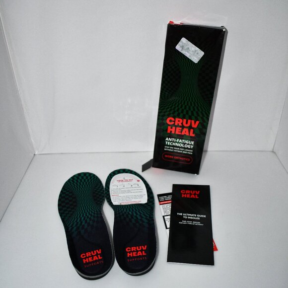 CRUVHEAL Work Orthotic Insoles - Anti Fatigue Medium Arch Support Shoe Inserts | - Picture 1 of 4